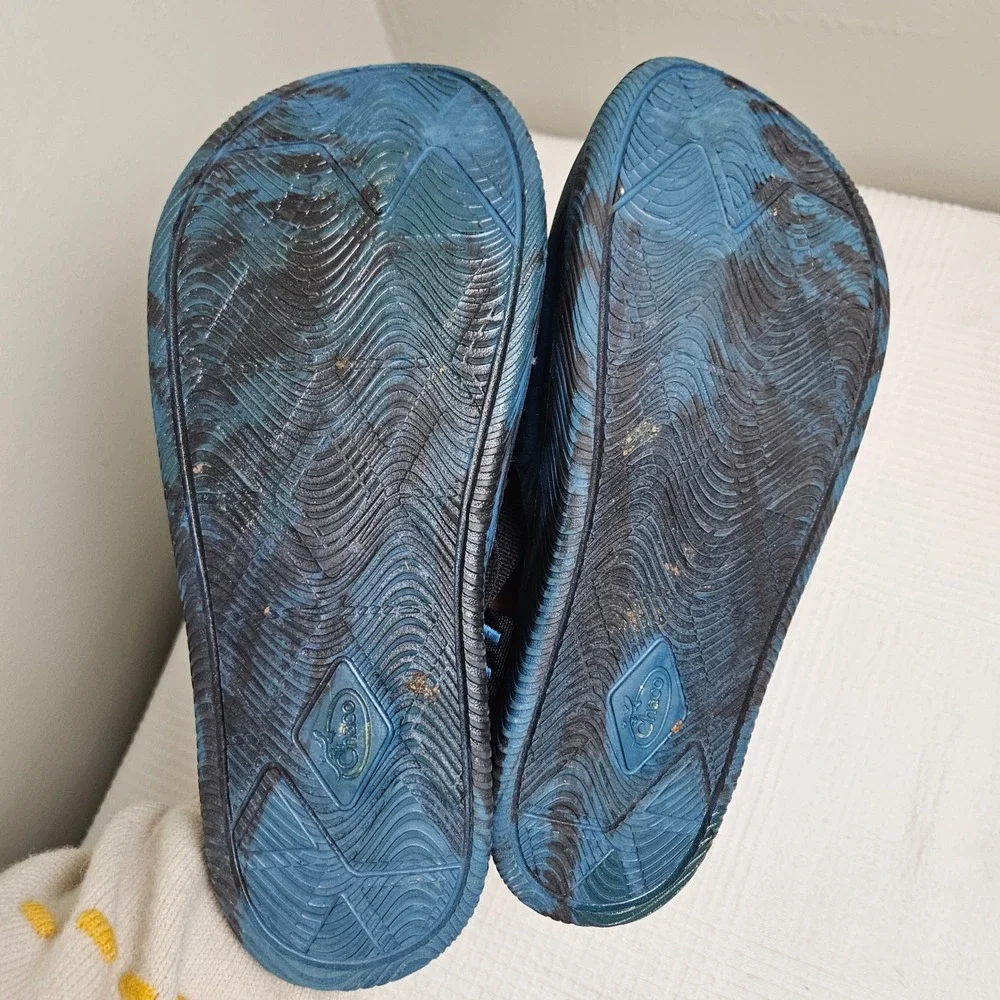 Chaco Chillo Clogs Men's 8 Blue‎ Black Swirl Slip On Lightweight Shoes Sandals